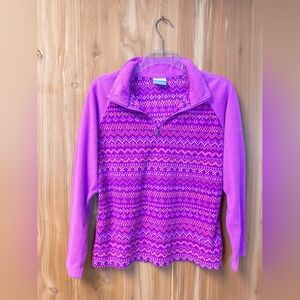 Columbia Pink Patterned Fleece, Size XL